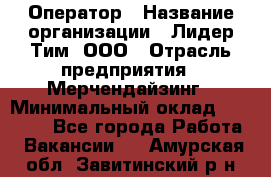 Оператор › Название организации ­ Лидер Тим, ООО › Отрасль предприятия ­ Мерчендайзинг › Минимальный оклад ­ 26 000 - Все города Работа » Вакансии   . Амурская обл.,Завитинский р-н